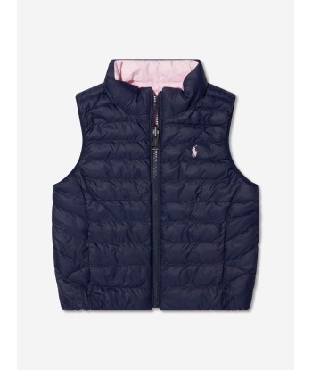 Ralph Lauren Girls Reversible Gilet in Navy vente chaude votre 