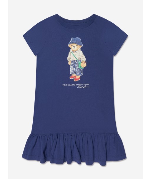 Ralph Lauren Girls Bear Jersey Dress in Navy à prix réduit toute l'année