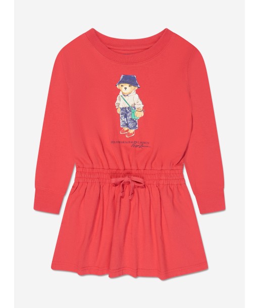 Ralph Lauren Girls Bear Print Jersey Dress in Red Jusqu'à 80% De Réduction