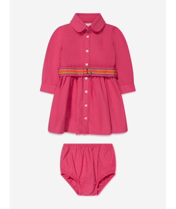 Ralph Lauren Girls Louella Shirt Dress in Pink Les magasins à Paris