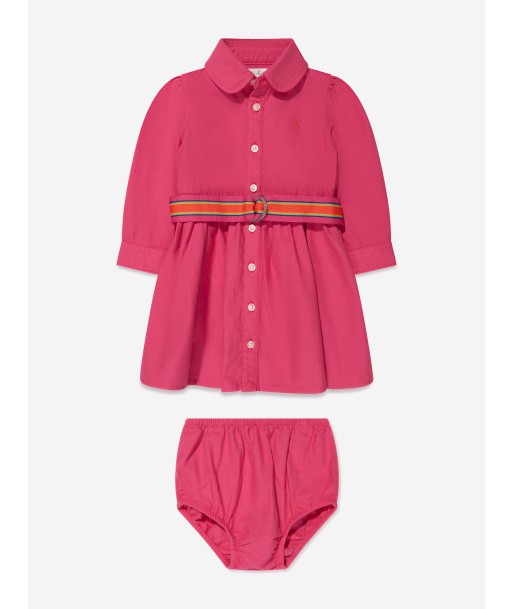 Ralph Lauren Girls Louella Shirt Dress in Pink Les magasins à Paris