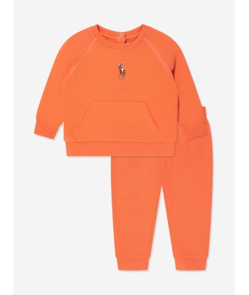 Ralph Lauren Baby Girls Logo Tracksuit in Orange la chaussure