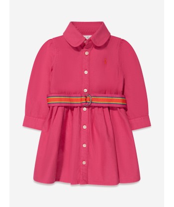 Ralph Lauren Girls Louella Shirt Dress in Pink Les magasins à Paris