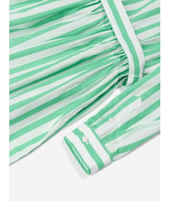 Ralph Lauren Girls Hadlee Striped Shirt Dress in Green acheter