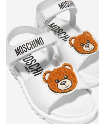 Moschino Girls Leather Teddy Bear Logo Sandals Economisez 