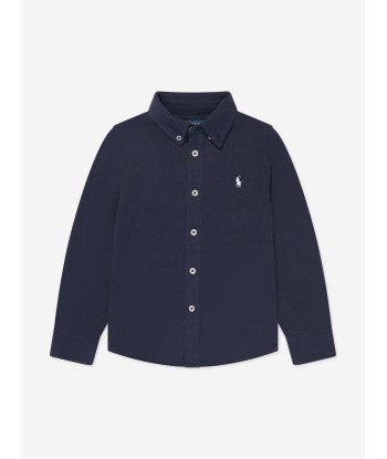 Ralph Lauren Boys Mesh Sport Shirt in Navy Dans la société mordern