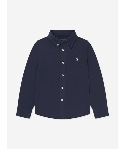 Ralph Lauren Boys Mesh Sport Shirt in Navy Dans la société mordern