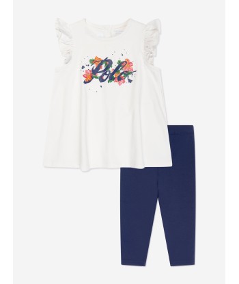 Ralph Lauren Baby Girls Top And Leggings Set in White ouvre sa boutique