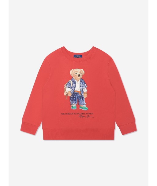 Ralph Lauren Boys Bear Sweatshirt in Red chez Cornerstreet bien 