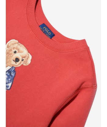 Ralph Lauren Boys Bear Sweatshirt in Red chez Cornerstreet bien 