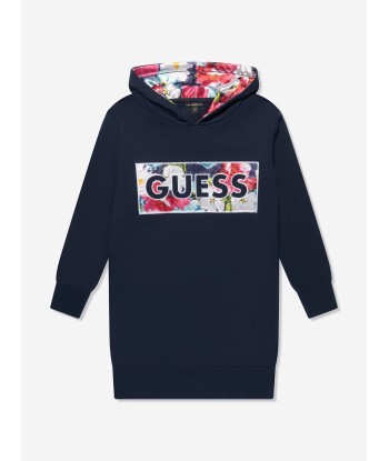 Guess Girls Hooded Sweater Dress in Navy prix