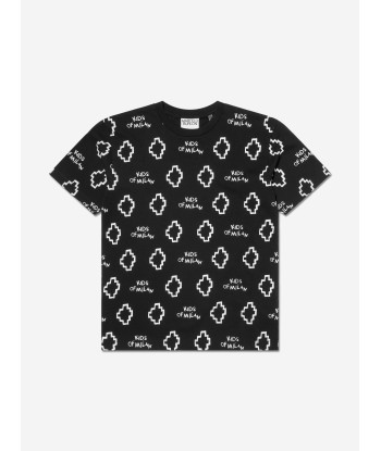 Marcelo Burlon Boys Cotton Short Sleeve Logo T-Shirt le concept de la Pate a emporter 