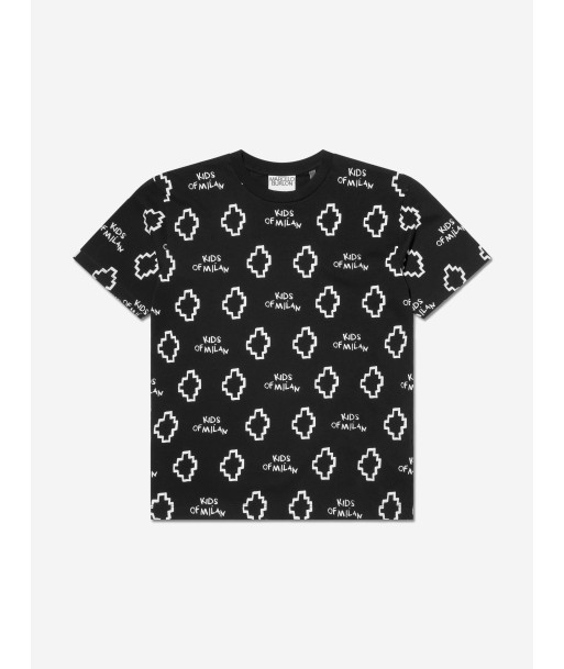 Marcelo Burlon Boys Cotton Short Sleeve Logo T-Shirt le concept de la Pate a emporter 