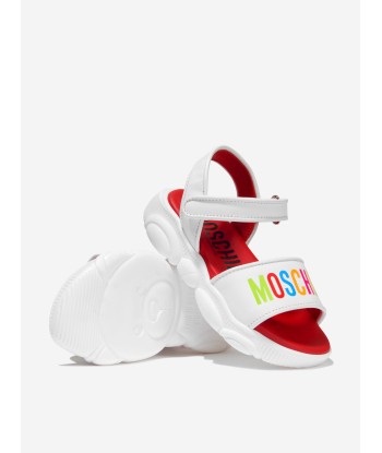 Moschino Girls Leather Logo Print Sandals de l' environnement