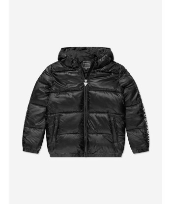 Guess Boys Logo Puffer Jacket in Black outlet