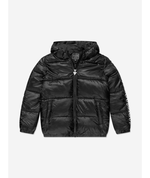 Guess Boys Logo Puffer Jacket in Black outlet