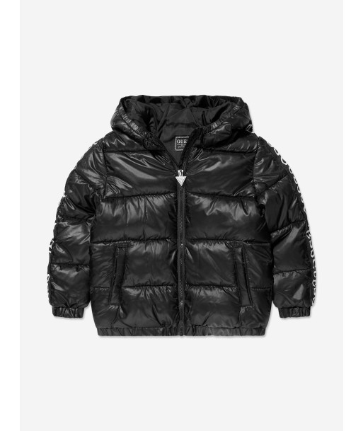 Guess Boys Logo Puffer Jacket in Black ouvre sa boutique