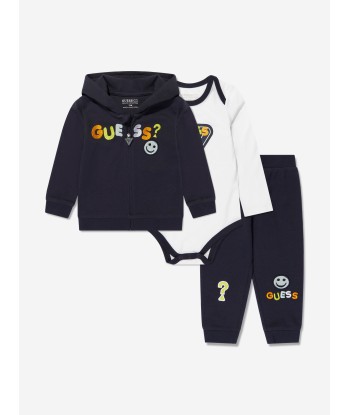 Guess Baby Boys Hoodie Pants And Body Set in Navy Les magasins à Paris et en Île-de-France