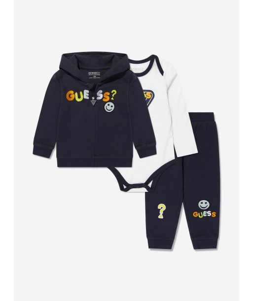 Guess Baby Boys Hoodie Pants And Body Set in Navy Les magasins à Paris et en Île-de-France