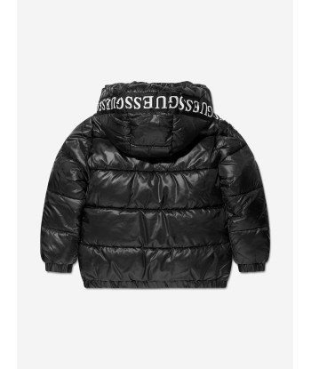 Guess Boys Logo Puffer Jacket in Black ouvre sa boutique