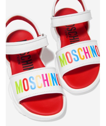 Moschino Girls Leather Logo Print Sandals de l' environnement