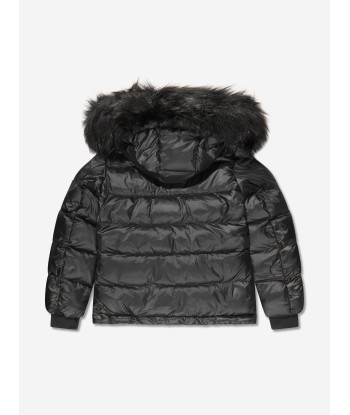 Guess Girls Down Padded Puffer Jacket in Black de votre