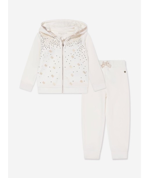 Guess Girls Logo Tracksuit in Ivory shop