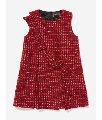 Guess Girls Sleeveless Boucle Dress in Red la chaussure