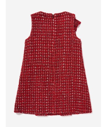 Guess Girls Sleeveless Boucle Dress in Red la chaussure