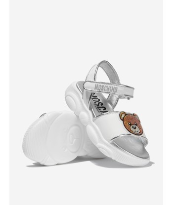 Moschino Girls Leather Teddy Bear Logo Sandals est présent 