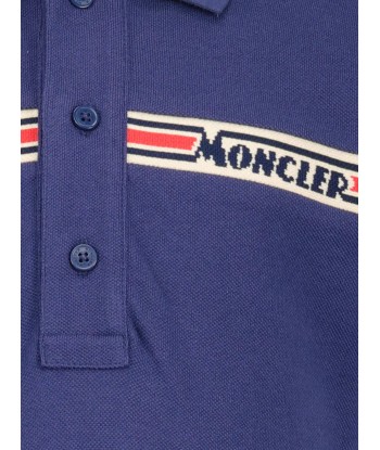 Moncler Enfant Moncler Boys Cotton Logo Polo Top pas cheres