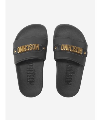 Moschino Unisex PVC Slides With Metal Logo de France