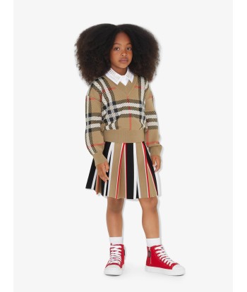 Burberry Girls Amelia Stripe Skirt in Archive Beige de la marque