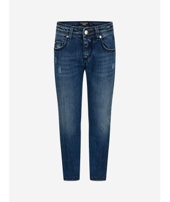 Neil Barrett Boys Cotton Denim Jeans brillant des détails fins