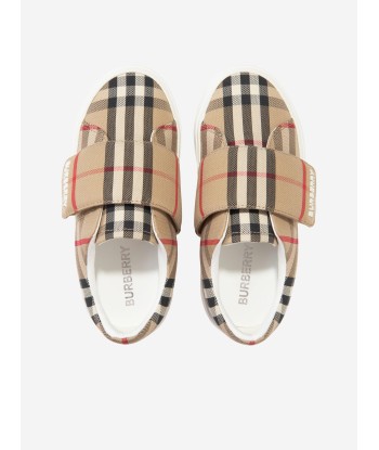 Burberry Kids James Trainers in Archive Beige Check Voir les baskets