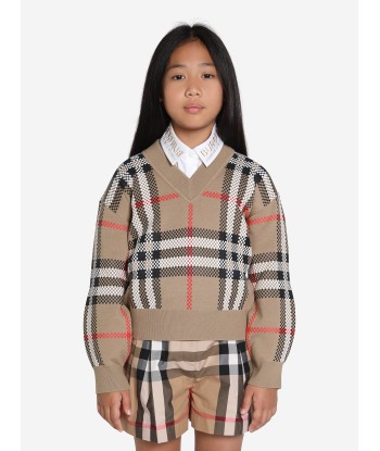 Burberry Girls Holly Jumper in Archive Beige Check Comment ça marche