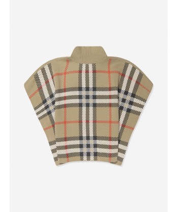 Burberry Girls Ginny Cape in Archive Beige Check Les magasins à Paris