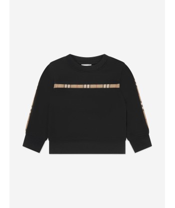 Burberry Girls Check Insert Sweatshirt in Black en ligne des produits 