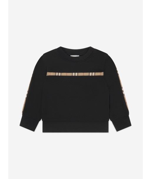 Burberry Girls Check Insert Sweatshirt in Black en ligne des produits 