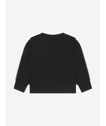 Burberry Girls Check Insert Sweatshirt in Black en ligne des produits 