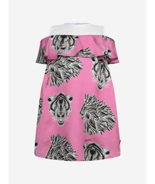 Roberto Cavalli Girls Panther Medley Pink Dress soldes