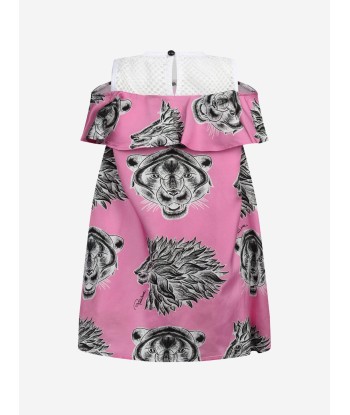 Roberto Cavalli Girls Panther Medley Pink Dress soldes