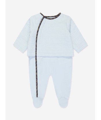 Fendi Baby Girls Cotton Babygrow Gift Set (3 Piece) in Blue le des métaux précieux