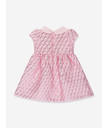 Fendi Baby Girls Brocade Logo Dress in Pink Fin de série