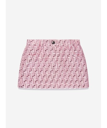 Fendi Baby Girls FF Logo Brocade Skirt in Pink en stock