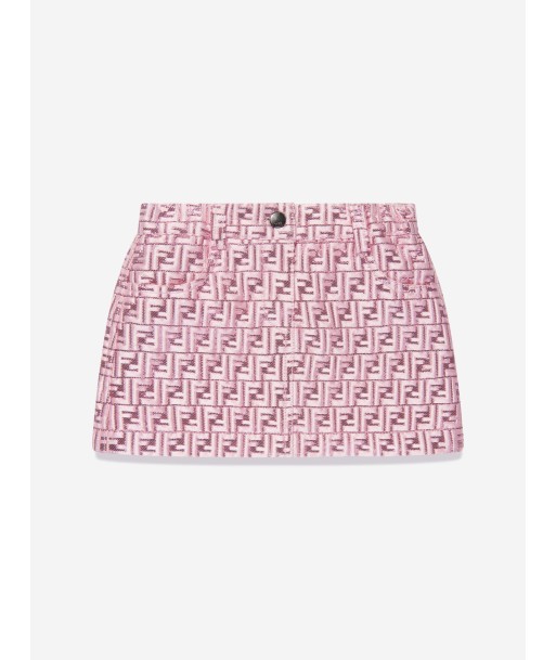 Fendi Baby Girls FF Logo Brocade Skirt in Pink en stock