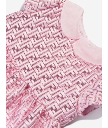 Fendi Baby Girls Brocade Logo Dress in Pink Fin de série