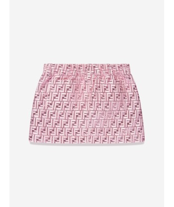 Fendi Baby Girls FF Logo Brocade Skirt in Pink en stock