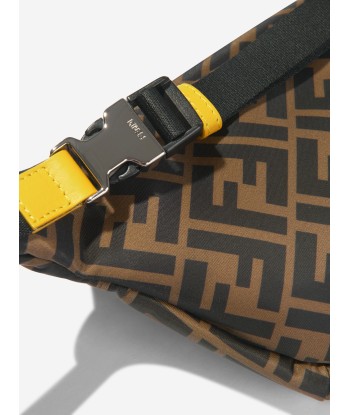 Fendi Kids FF Logo Belt Bag in Brown hantent personnes