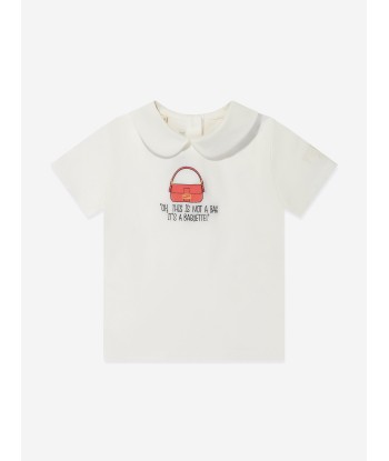 Fendi Baby Girls Bag Print T-Shirt in Ivory Amélioration de cerveau avec